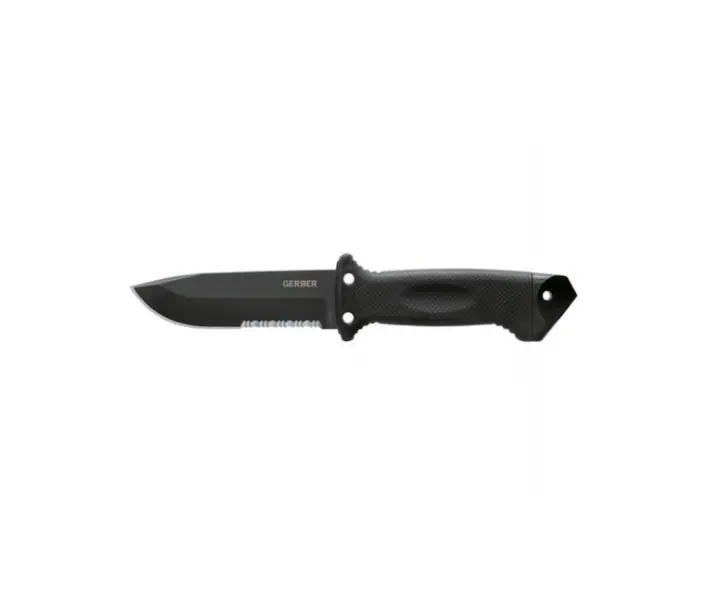 Gerber LMF II Infantry overlevelseskniv med delvist takket klinge og fast blad til outdoor og survival
