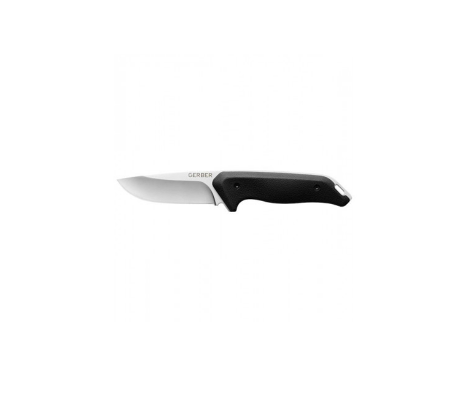 Gerber Moment fastbladet kniv med glat klinge og sort ergonomisk greb