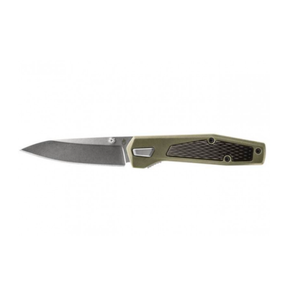 Gerber Fuse Sage Green foldekniv med grøn aluminiumsskaft og stonewashed klinge