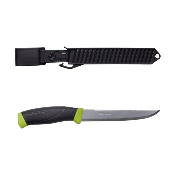 Morakniv Companion Fiskekniv med fjällare 150 (S) Limegrön